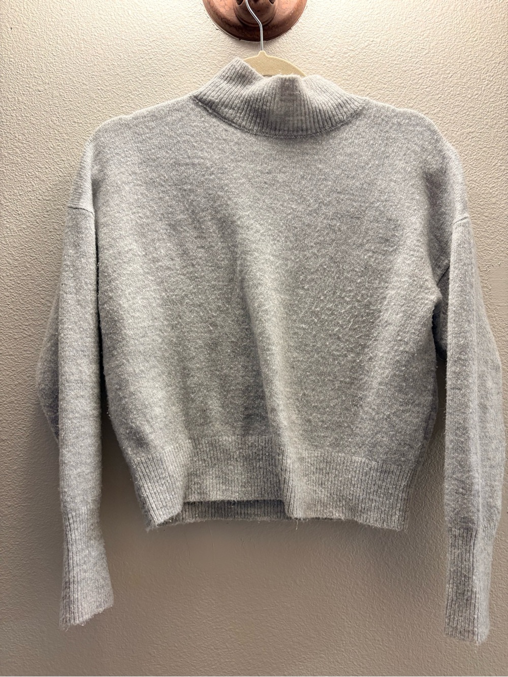 Cozy Light Gray Mock Turtleneck Sweater